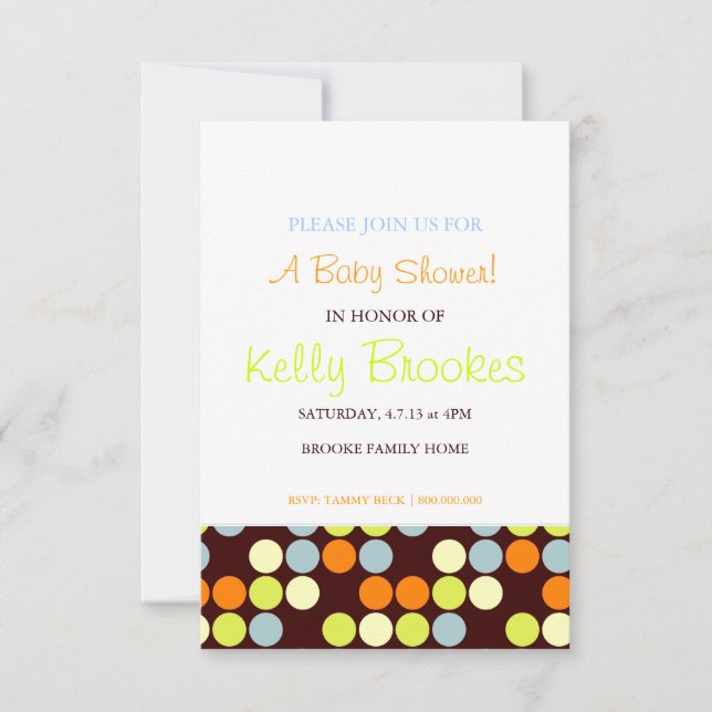 Baby Shower Invite | Dots |wor (Front)
