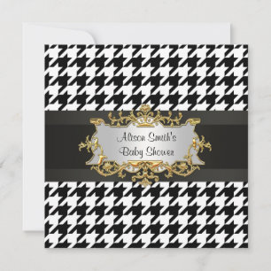 Baby Shower Invite Elegant Damask Teal Red Gold