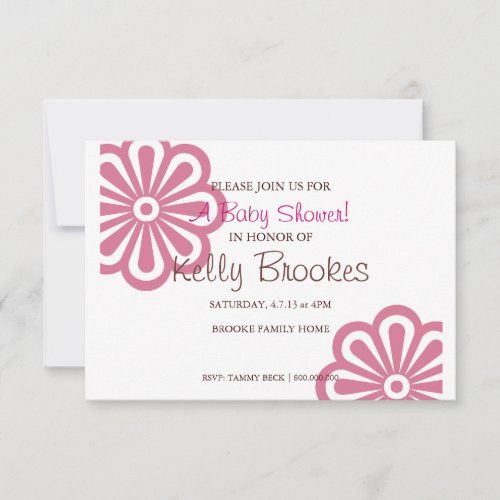 Baby Shower Invite | Flowered I |pnk
