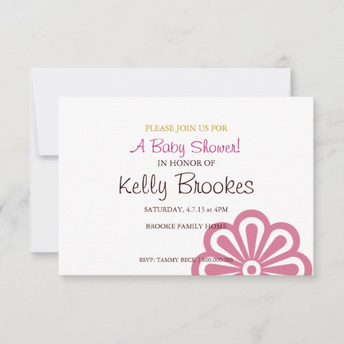Baby Shower Invite | Flowered |pink