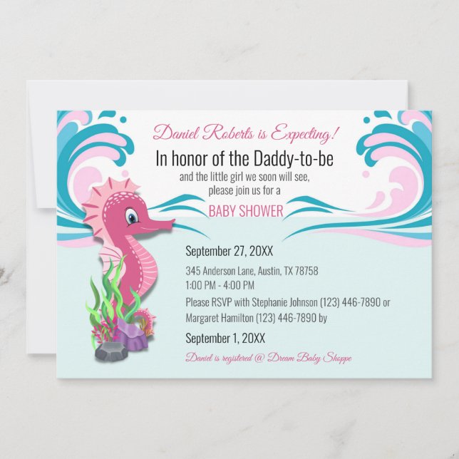 Baby Shower Invite for Daddy-to-be Expecting Girl (Front)