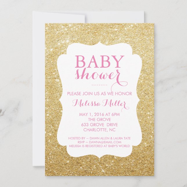 Baby Shower Invite - Glittered (Front)
