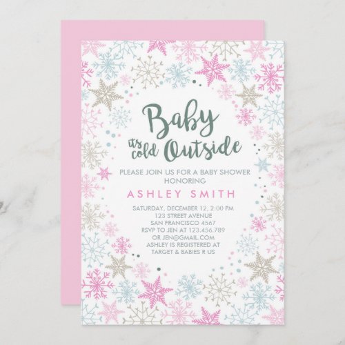 Baby Shower invite Its cold outside Snow Girl