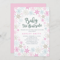 Baby Shower invite It's cold outside Snow Girl