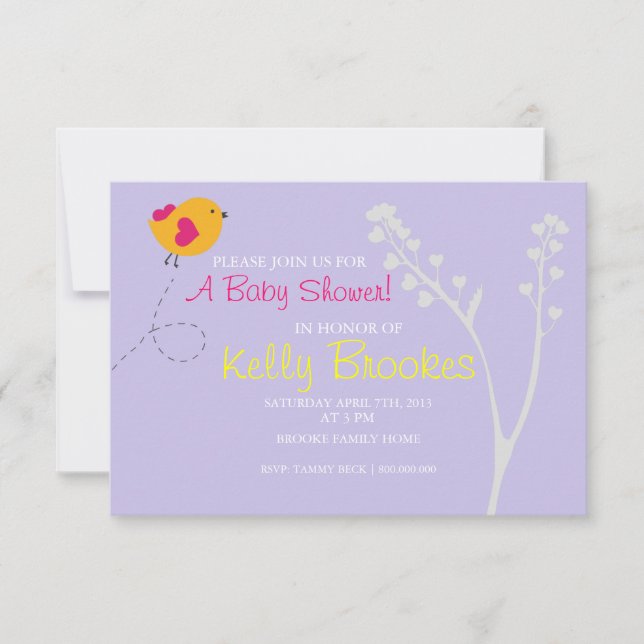 Baby Shower Invite | Love's Bird |lv (Front)