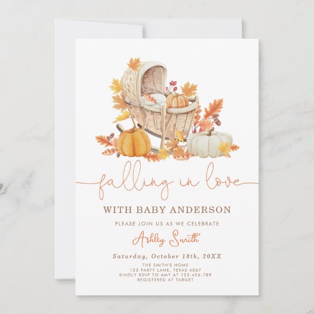 Baby Shower Invite Pumpkin Falling in Love Autumn