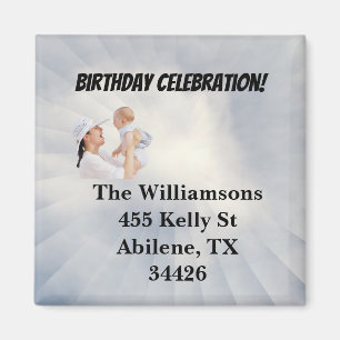 Baby Shower Invite with Sky Blue Background Magnet