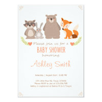 Baby Shower invite Woodland Animals Forest