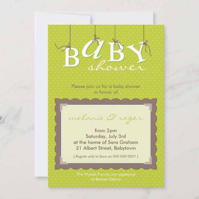 BABY SHOWER INVITES :: baby letters 2P (Front)