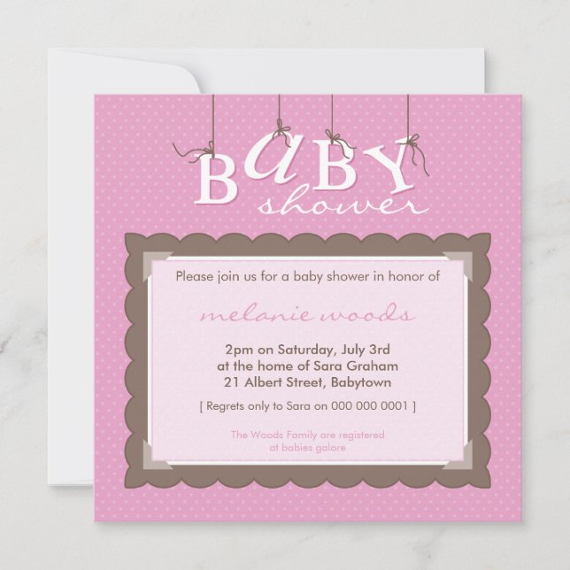 BABY SHOWER INVITES :: baby letters 4SQ (Front)