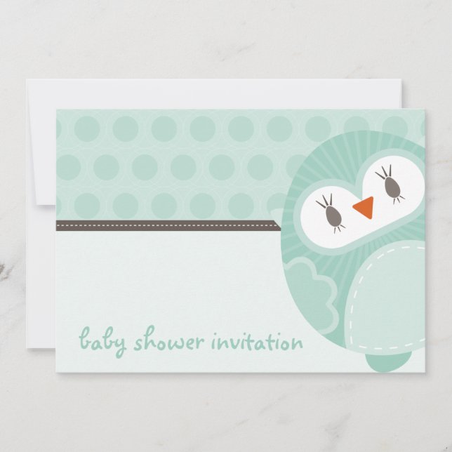 BABY SHOWER INVITES :: dancing owl 3L (Front)