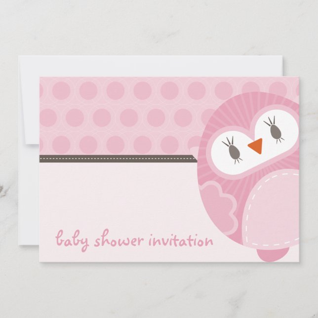 BABY SHOWER INVITES :: dancing owl 4L (Front)