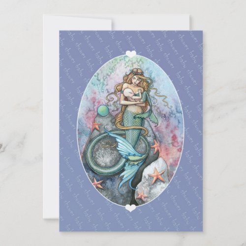 Baby Shower Invites Invitations Mermaid and Baby