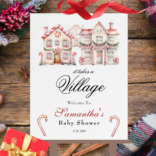 Baby Shower It Takes a Village Winter Foam Board
