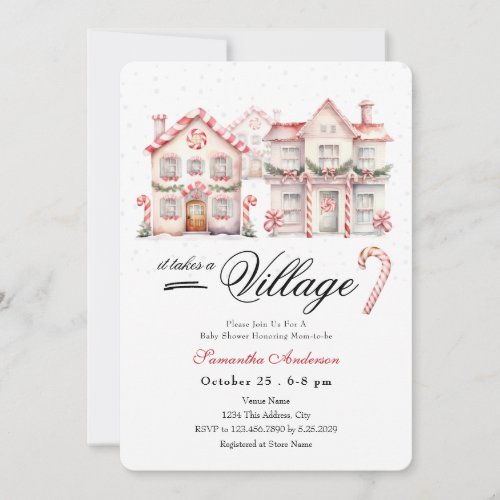 Baby Shower It Takes a Village Winter Invitation
