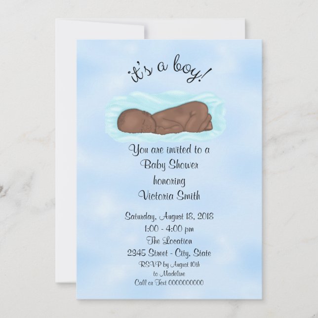Baby Shower It's A Boy Baby Boy Ethnic Invitation (Front)