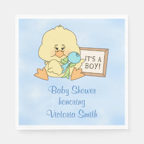 Baby Shower Its a Boy Baby Duck Napkins
