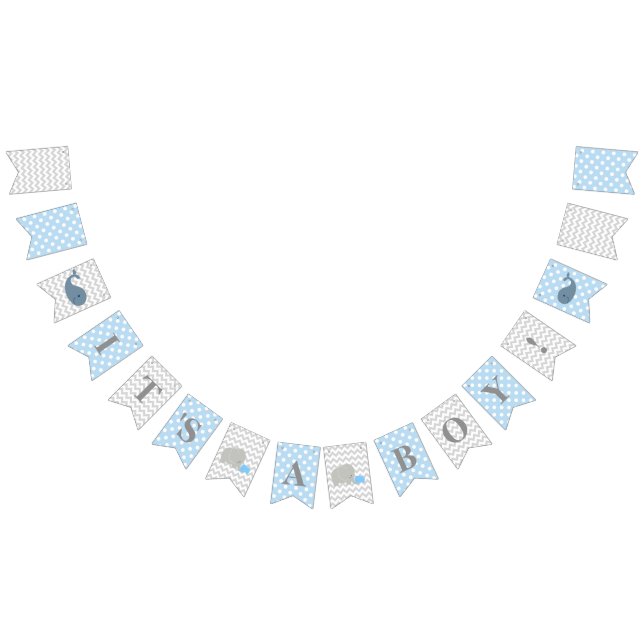 Baby Shower It's A Boy Party Banner Bunting Flags (All)