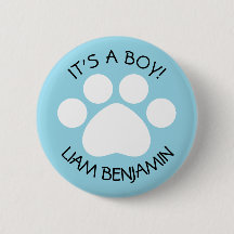 Baby Shower - It's a Boy - Paw Print Theme