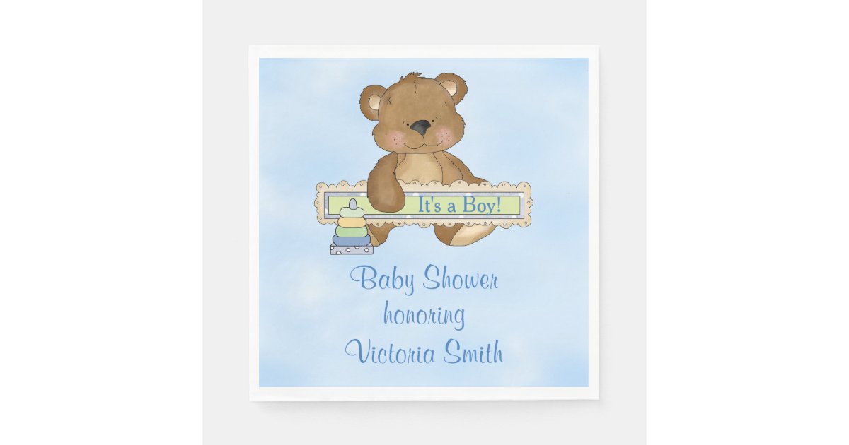 Baby Shower It's a Boy Teddy Bear Napkins Zazzle