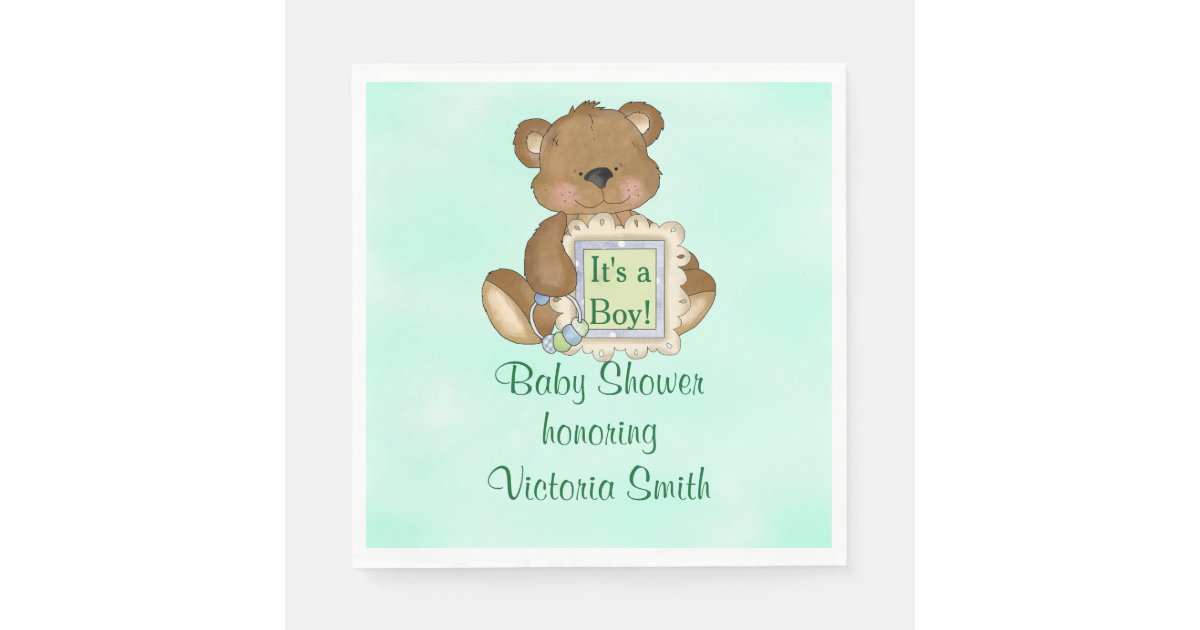 Baby Shower It's a Boy Teddy Bear Napkins Zazzle