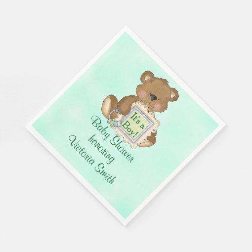 Baby Shower It's a Boy Teddy Bear Napkins Zazzle