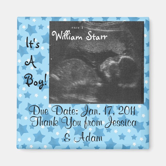 Baby Shower Jessica and Adam Magnet (Front)