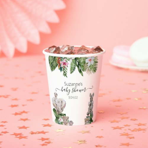 Baby Shower jungle Animals Safari tropical  Paper Cups