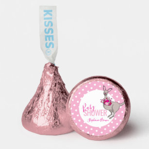 Baby shower kangaroo pouch full of pink hearts hershey®'s kisses®