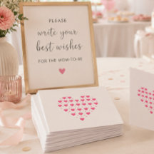 Baby Shower Keepsake Card with Hearts