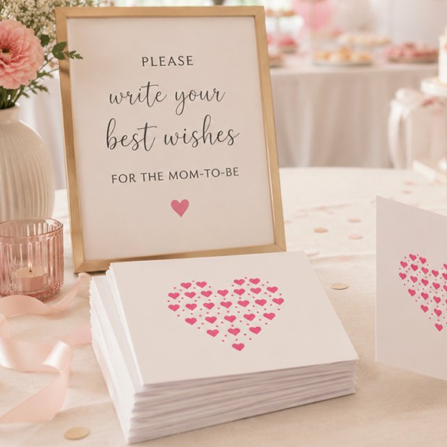 Baby Shower Keepsake Card with Hearts (Creator Uploaded)