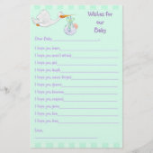 Baby Shower Keepsake - Wishes for Baby (Front)