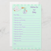 Baby Shower Keepsake - Wishes for Baby (Front/Back)