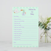 Baby Shower Keepsake - Wishes for Baby (Standing Front)
