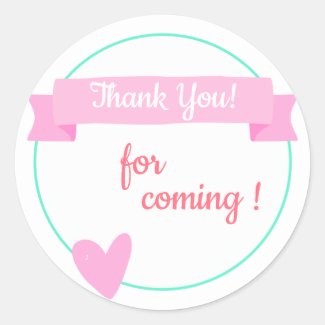 Baby Shower / Kids Birthday Thank You Classic Round Sticker