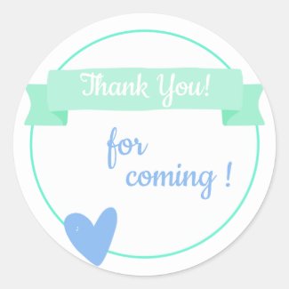 Baby Shower / Kids Birthday Thank You Classic Round Sticker