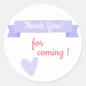 Baby Shower / Kids Birthday Thank You Classic Round Sticker
