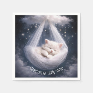 Baby Shower Kitten in a Tulle Hammock Napkins