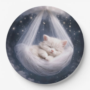 Baby Shower Kitten in a Tulle Hammock Paper Plates