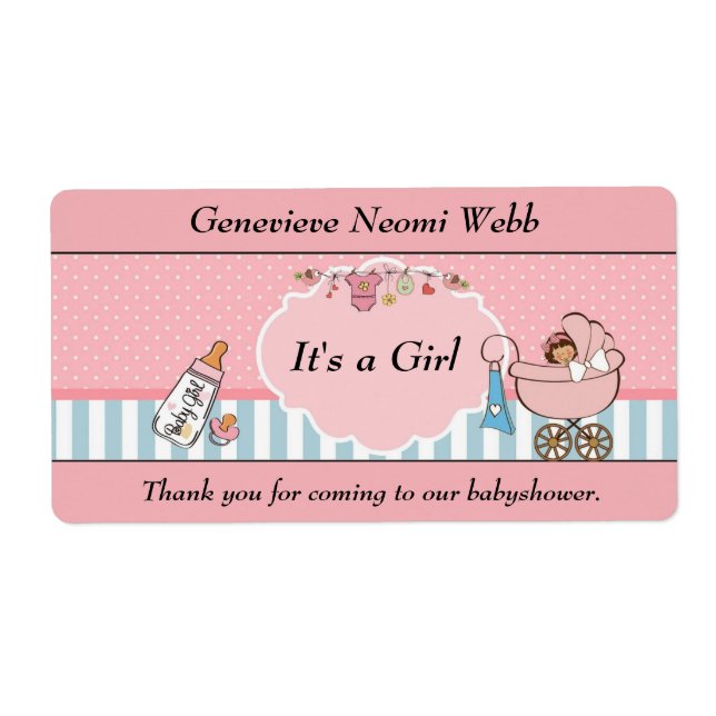 Baby shower label (Front)