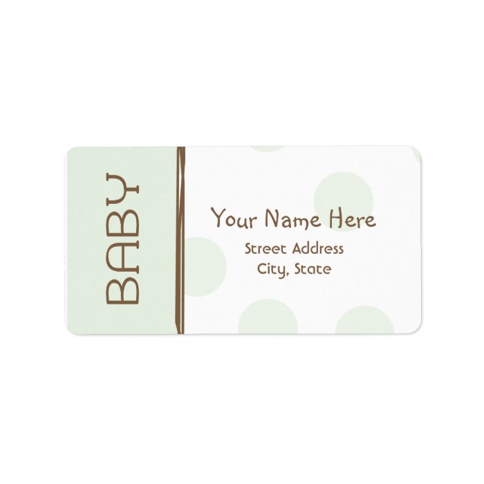 Baby Shower Label   Green and Brown