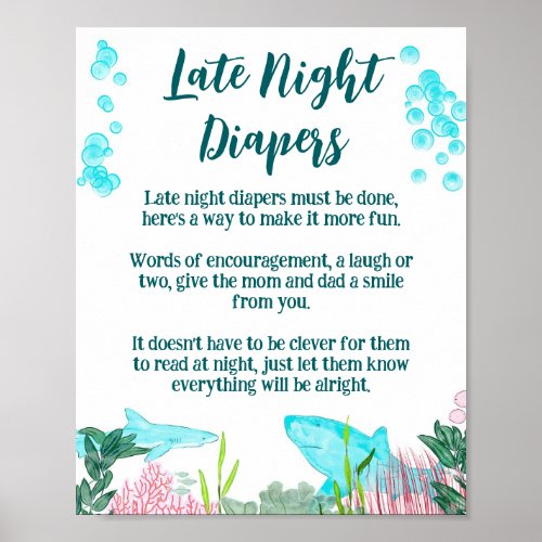 Baby Shower Late Night Diaper Sign