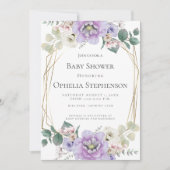 BABY SHOWER | Lavender Watercolor Flowers Invitation (Front)