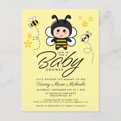 BABY SHOWER  Lets Shower The Mommy To Bee Postcard