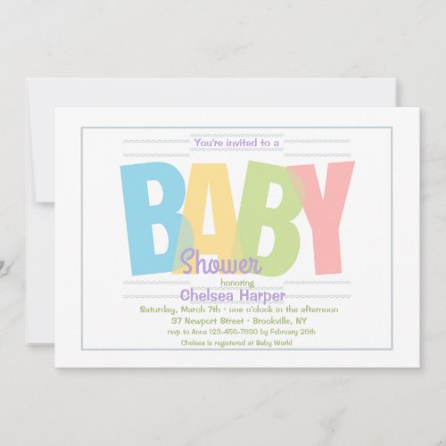 Baby Shower Letters Invitation