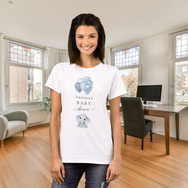 Baby Shower light blue balloons elephant boy T-Shirt (Creator Uploaded)