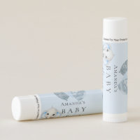 Baby Shower light blue elephant boy Lip Balm