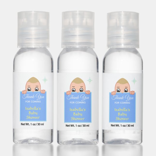 Baby Shower Light Blue Thank You Favor Hand Sanitizer (Set)