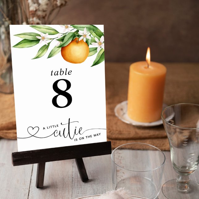 Baby Shower Little Cutie Oranges Table Number (Creator Uploaded)