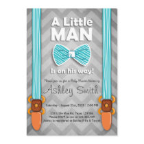 Baby Shower Little Man Invitation Bow Tie Blue